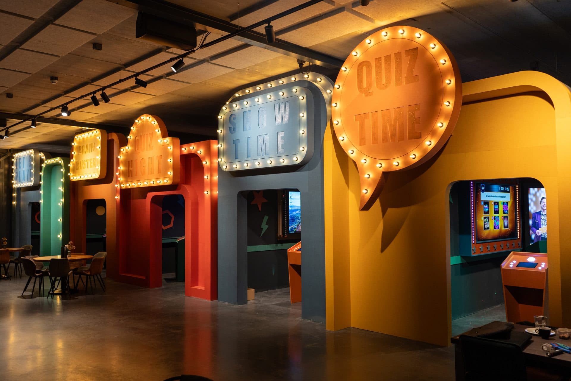 Close-up van de Arena buzzers en lichteffecten