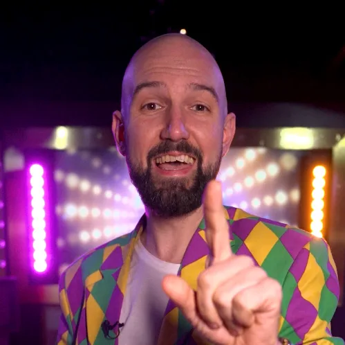 Professional virtual quizmaster presenting the show